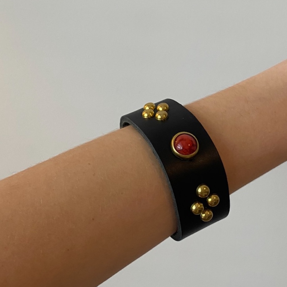 VEB Authentic Leather Studded Cuff